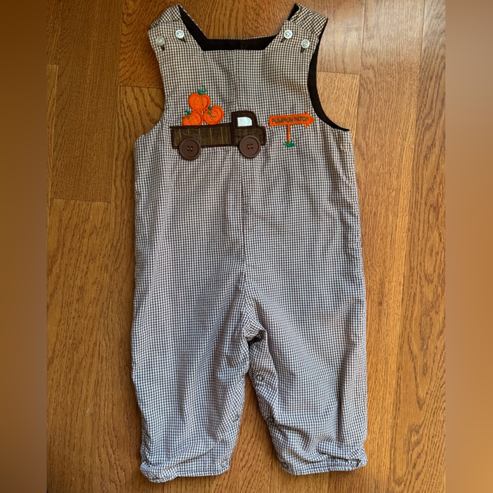 Infant pumpkin long John reversible